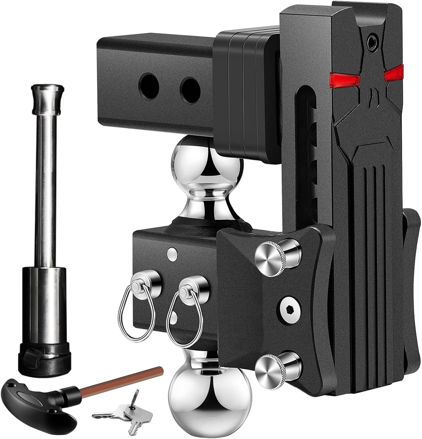Airbird Adjustable Trailer Hitch Ball Mount with 2" & 2-5/16" Dual Ball, 5-Inch Drop,Only Fits 2.5-Inch Hitch Receiver,20000LBS AIMAL - 2505