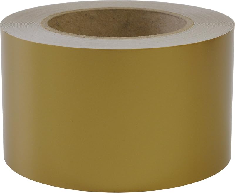 Fita de pinstriping lisa Linear Designs em vinil dourado não metálico – 5,08 cm x 15,24 m