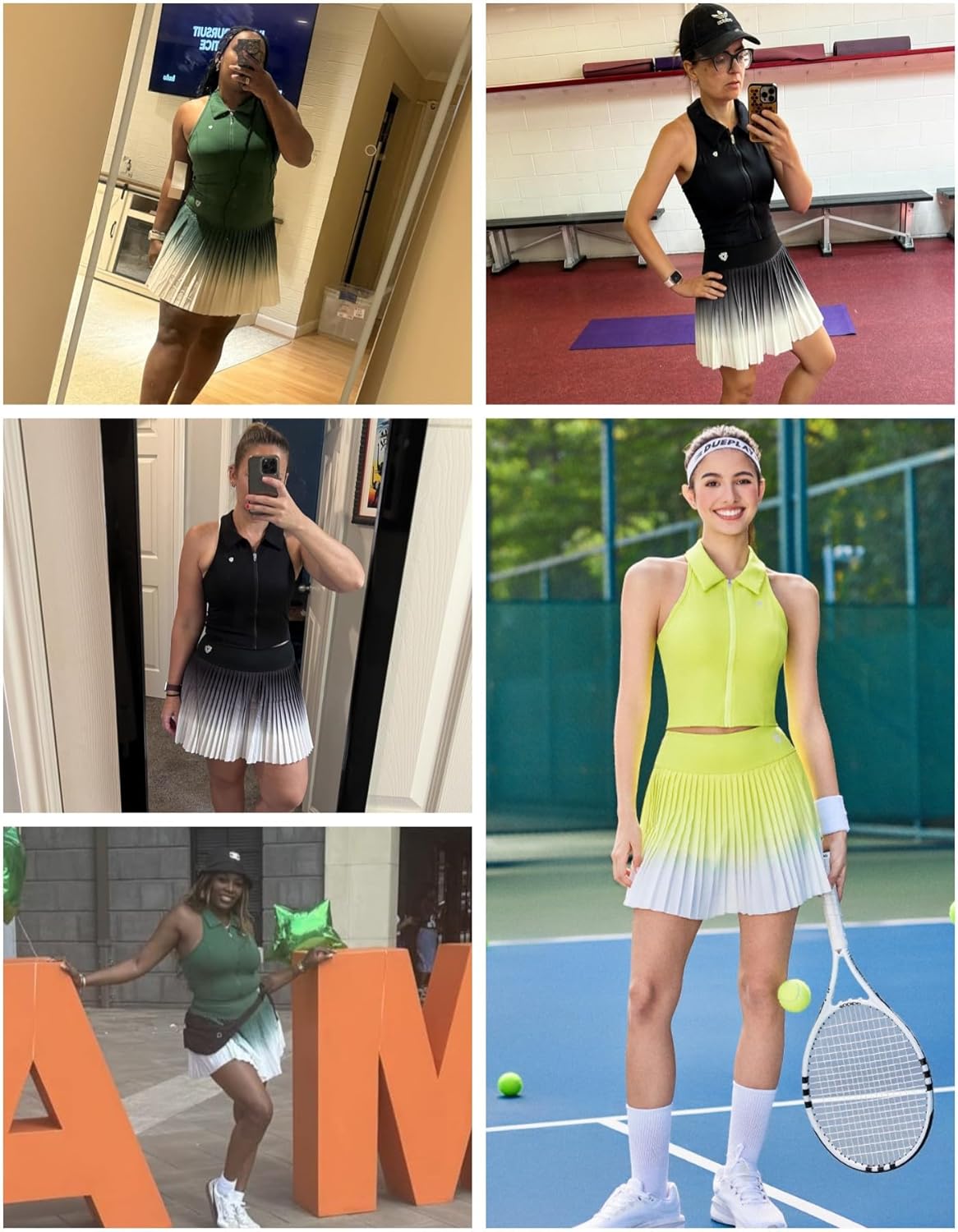 AFZ Women Two Piece Tennis Skirt Set Pleated Golf Outfits Pickleball Dress with Shorts - Image 6