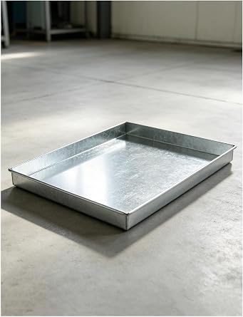 Galvanized Steel Drip Tray, Welded Containment Pan with Rolled Edge