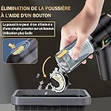 Lyiazsoy Car Vacuum Cleaner Cordless,27000PA High Power Mini Vacuum Cleaner,Rechargeable Handheld Vacuum Cordless,car hoovers for Pet Hair, Home, Office, Kitchen(Gold Black) - 5