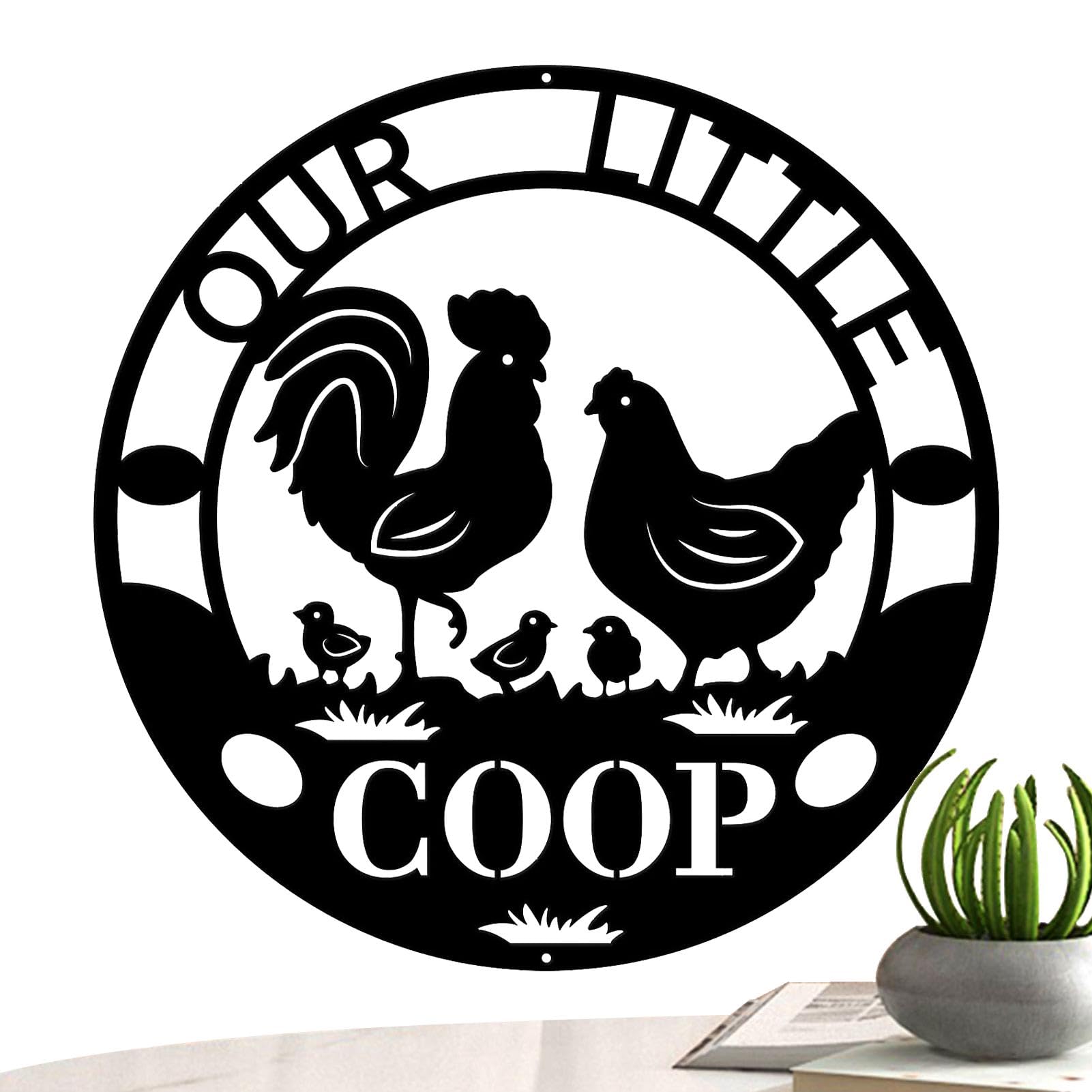 Art mural de poulet rigolo, cadeau idéal pour maison de ferme