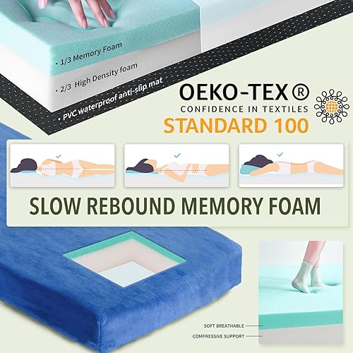 Miniatura 4 de Sleeping Pad,3-inch Thick Memory Foam Camping Mattress,Portable Roll-Up Mat for CarTentFloorCotTravel,Comfortable Pad for Guests Sleepover