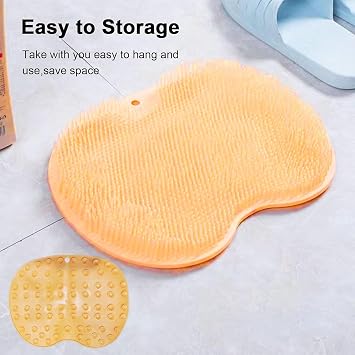Shower Foot Scrubber Mat Back Washer Wall Mounted Bath Pad