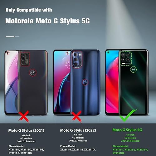 Miniatura 2 de LeYi Funda para Moto-G-Stylus-5G-2021 Funda para Moto G Stylus 5G 2021 con 2 protectores de pantalla de vidrio templado, funda resistente 3 en 1