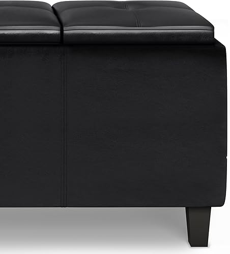 Miniatura 281 de Otomana rectangular de almacenamiento de cuero sintético Simpli Home Avalon., Cuero, Marrón Azul,Marrón Chocolate,Cloud gris,Gris oscuro,Azul