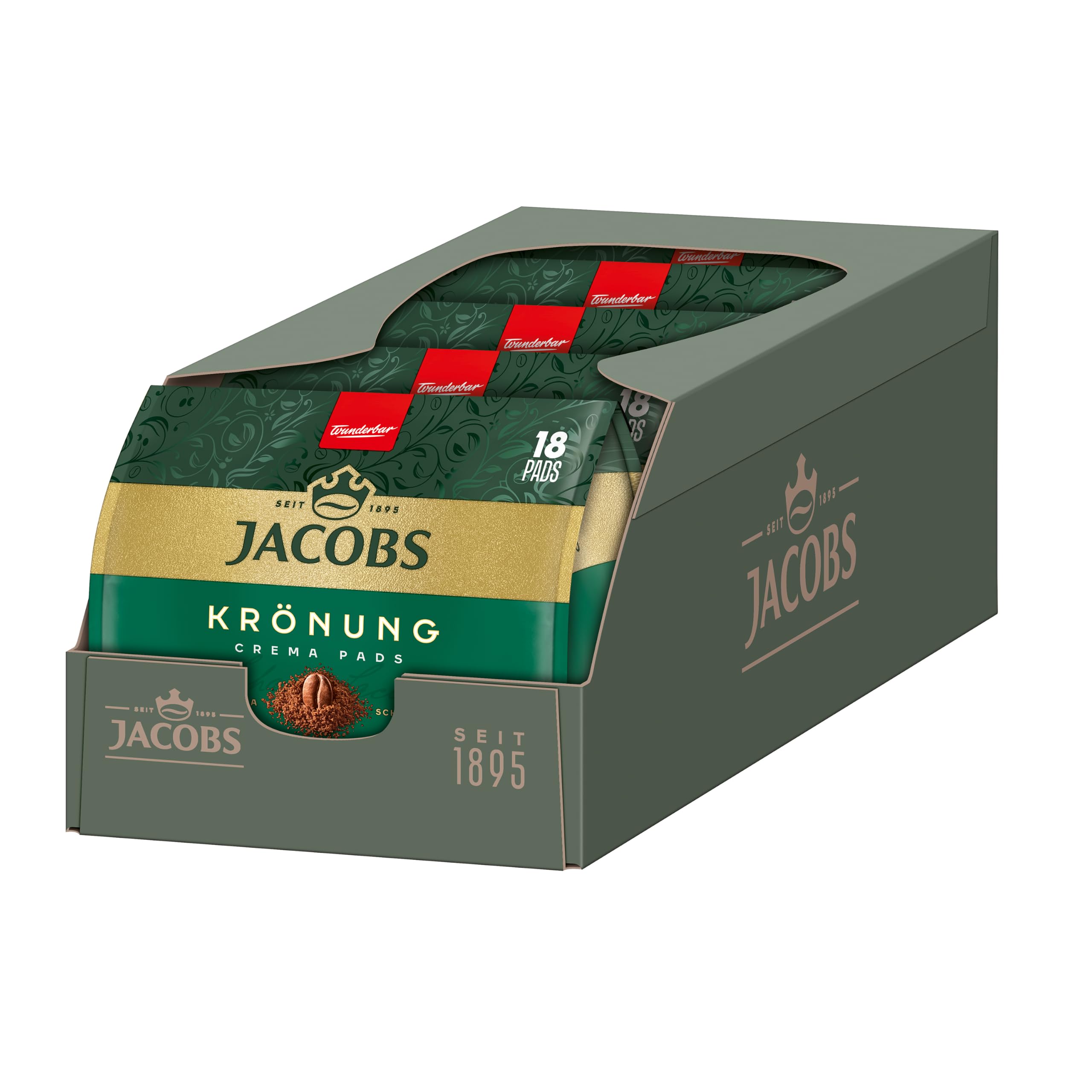 Jacobs Pads Crema, 90 Kaffeepads Crema Classic 5 x 18 Kaffeepads