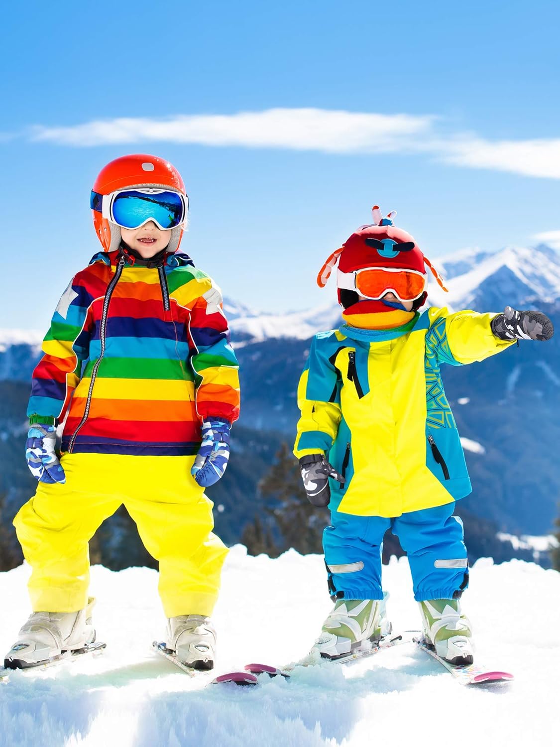 Hicarer 3 Pairs Kids Snow Mittens Waterproof Winter Ski Mittens Thicken Warm Gloves for 3-6 Years - Image 4