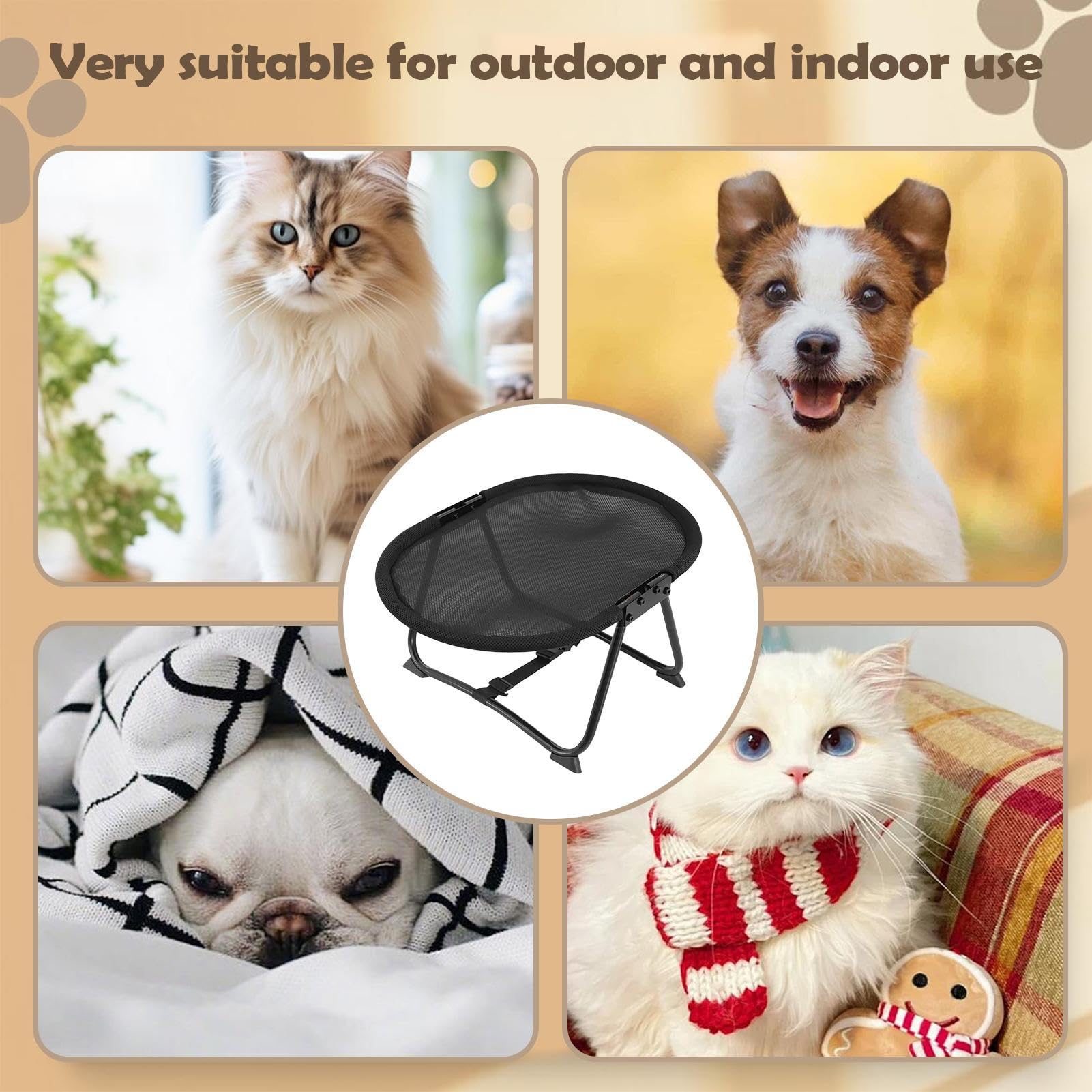 Cama para Perros Elevada Portátil Plegable Lavable y Antideslizante | 57 x 41 x 26 cm Cama Para Perros De Exterior Para Mascotas, Gatos, , Cachorros, Dormir, Descansar Y Acampar Al Aire Libre