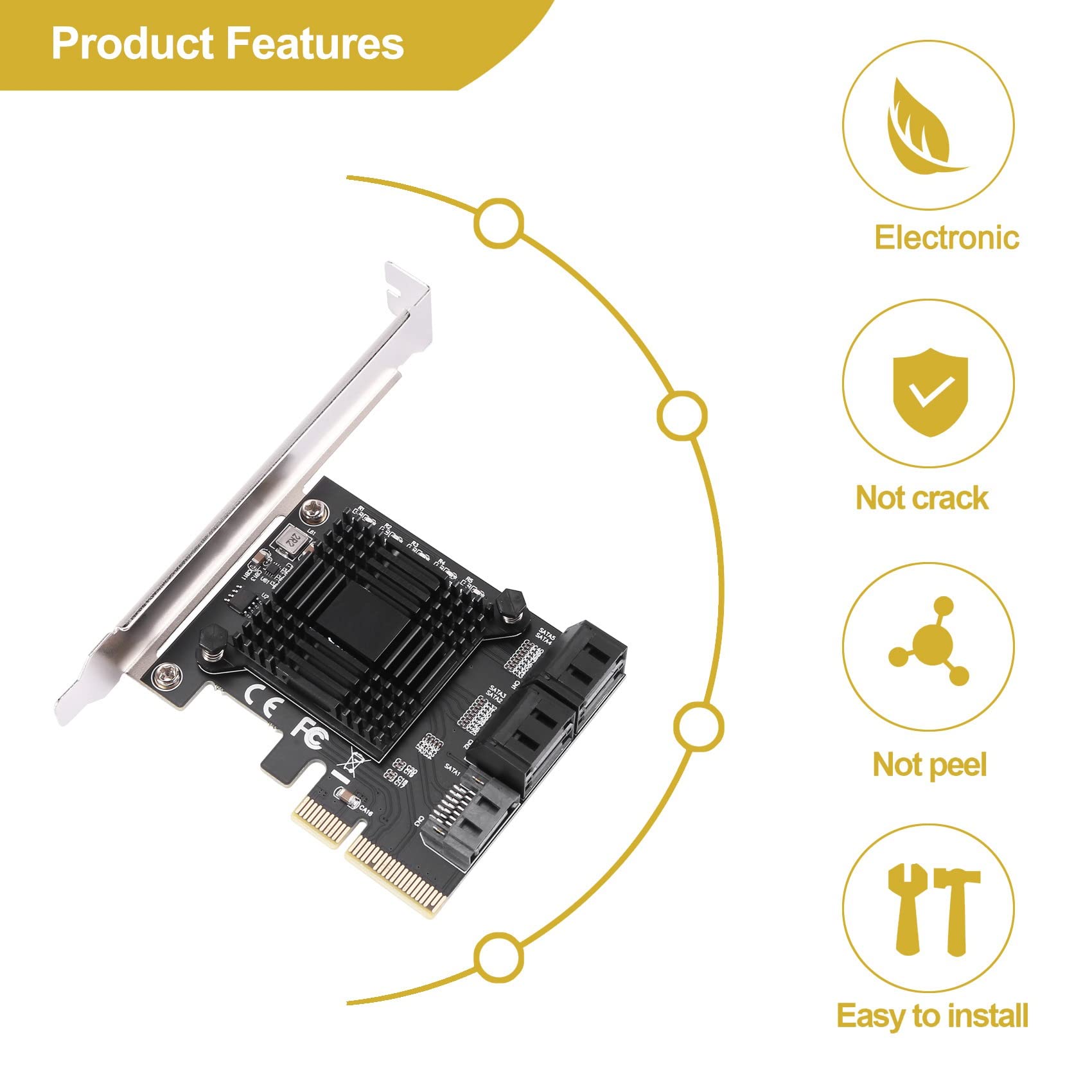 Scheda Controller PCIe 3.0 X4 Con 5 Porte SATA 6G - Chipset JMB585, Per Dischi Rigidi - Foto 7