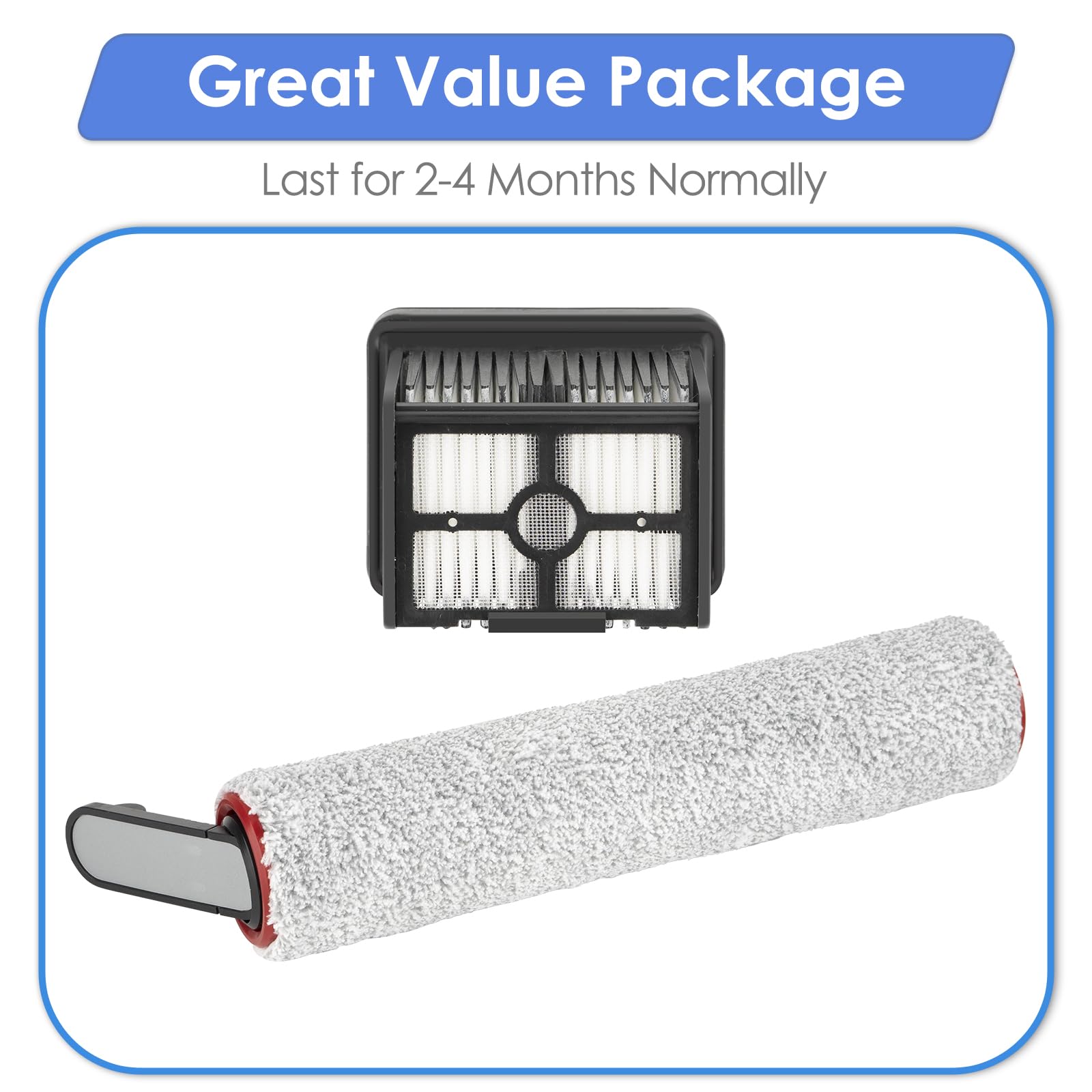 Rouleau De Brosse De Rechange Pour Dreame H12 Pro / H12 Dual Aspirateur Sec Et Humide Sans Fil 2 Rouleaux De Brosse 1 Brosse De Nettoyage 91856457