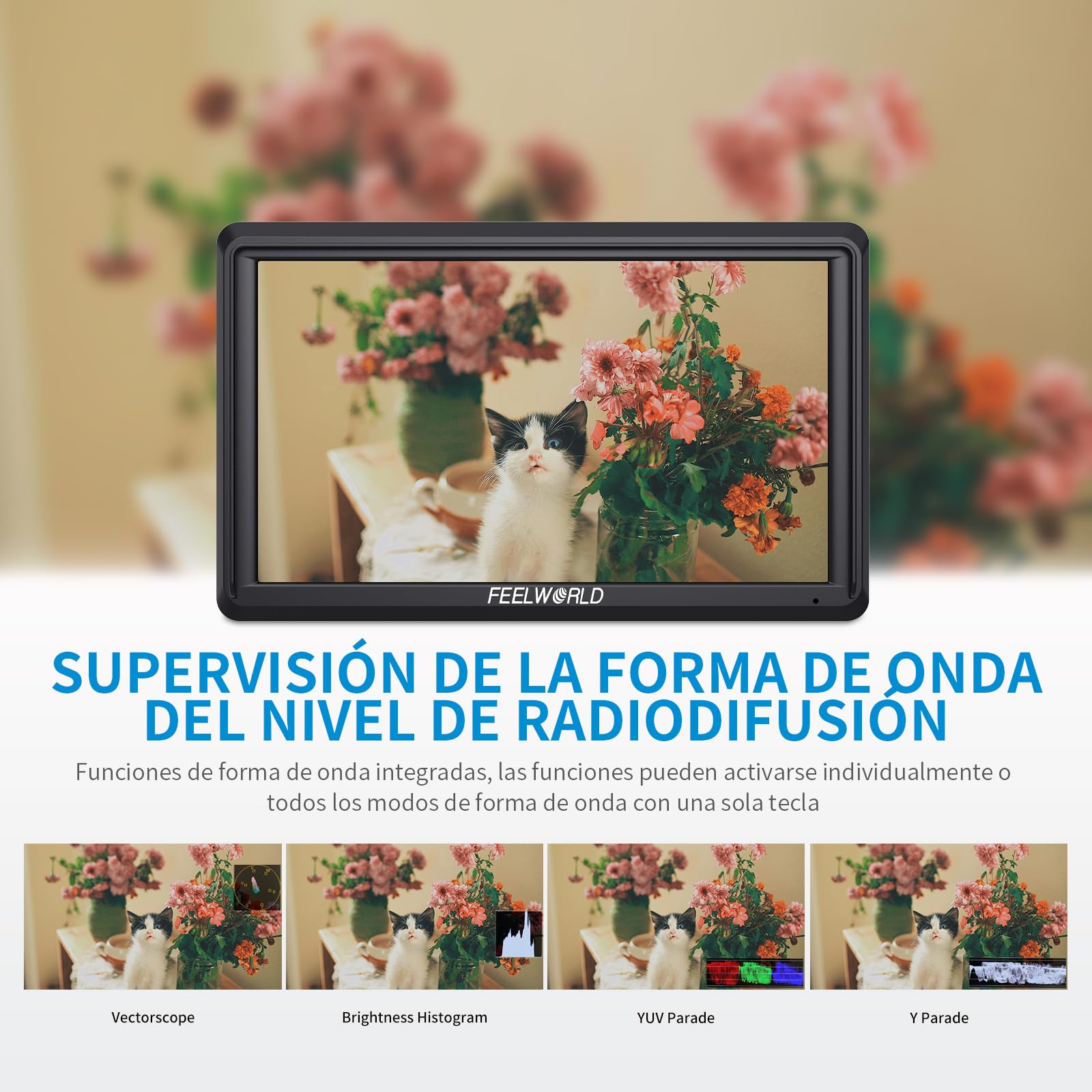 Feelworld S55 5.5 Pulgadas On Camera Field Monitor de Campo DSLR Cámara Small Full HD 1920x1152 IPS Peaking Focus Video Assist con 4K HDMI 8.4V DC Input Output Incluyen Tilt Arm