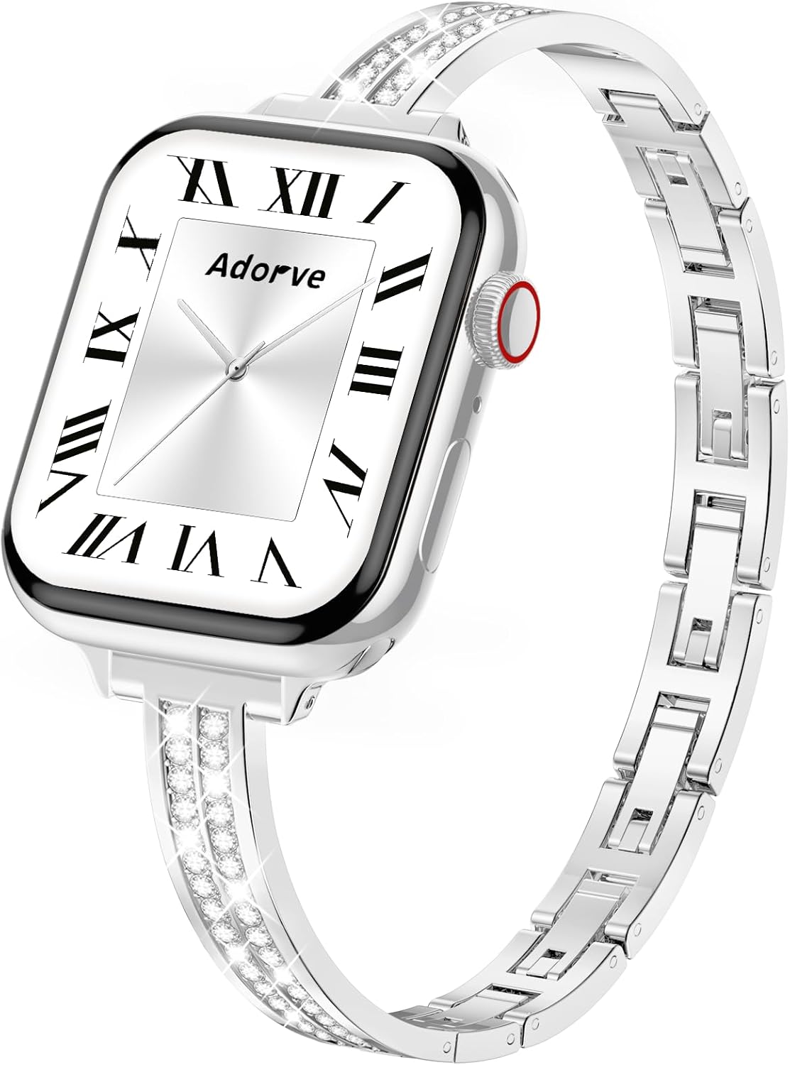 Adorve Slim Gold Bands Compatible with Apple Watch Bands for Women 38mm 40mm 41mm 42mm 44mm 45mm 46mm, Cute Dressy Thin Bracelet Stainless Steel Metal Strap for iWatch Bands Series 11 10 9 8 7 6 5 4 3 SE