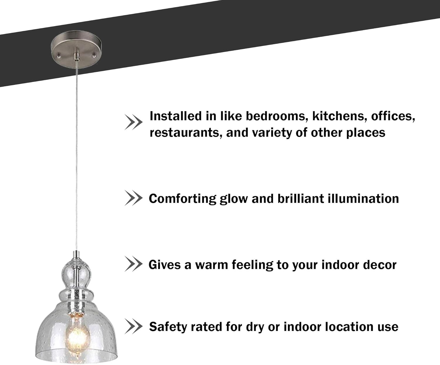 Free Shipping π Ciata Lighting 1-Light Indoor Mini Pendant in Brushed Nickel Finish with Hand-Blown Clear Seeded Glass (2 Pack) Limited Stock Ciata Lighting 1-Light Indoor Mini Pendant in Brushed Nickel Finish with Hand-Blown Clear Seeded Glass (2 Pack)