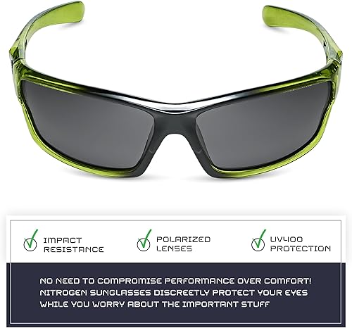 Miniatura 121 de Nitrogen - Gafas de sol deportivas polarizadas envolventes para hombre y mujer, UV400, para conducir, pescar, correr, andar en bicicleta, gafas
