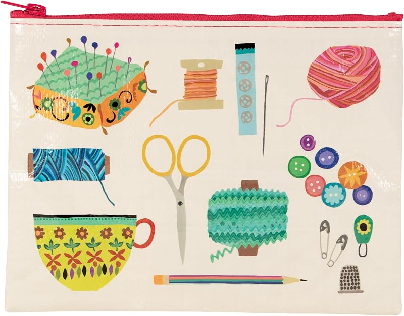 Necessaire Blue Q Sewing Kit com zíper, plástico reciclado, 1 unidade
