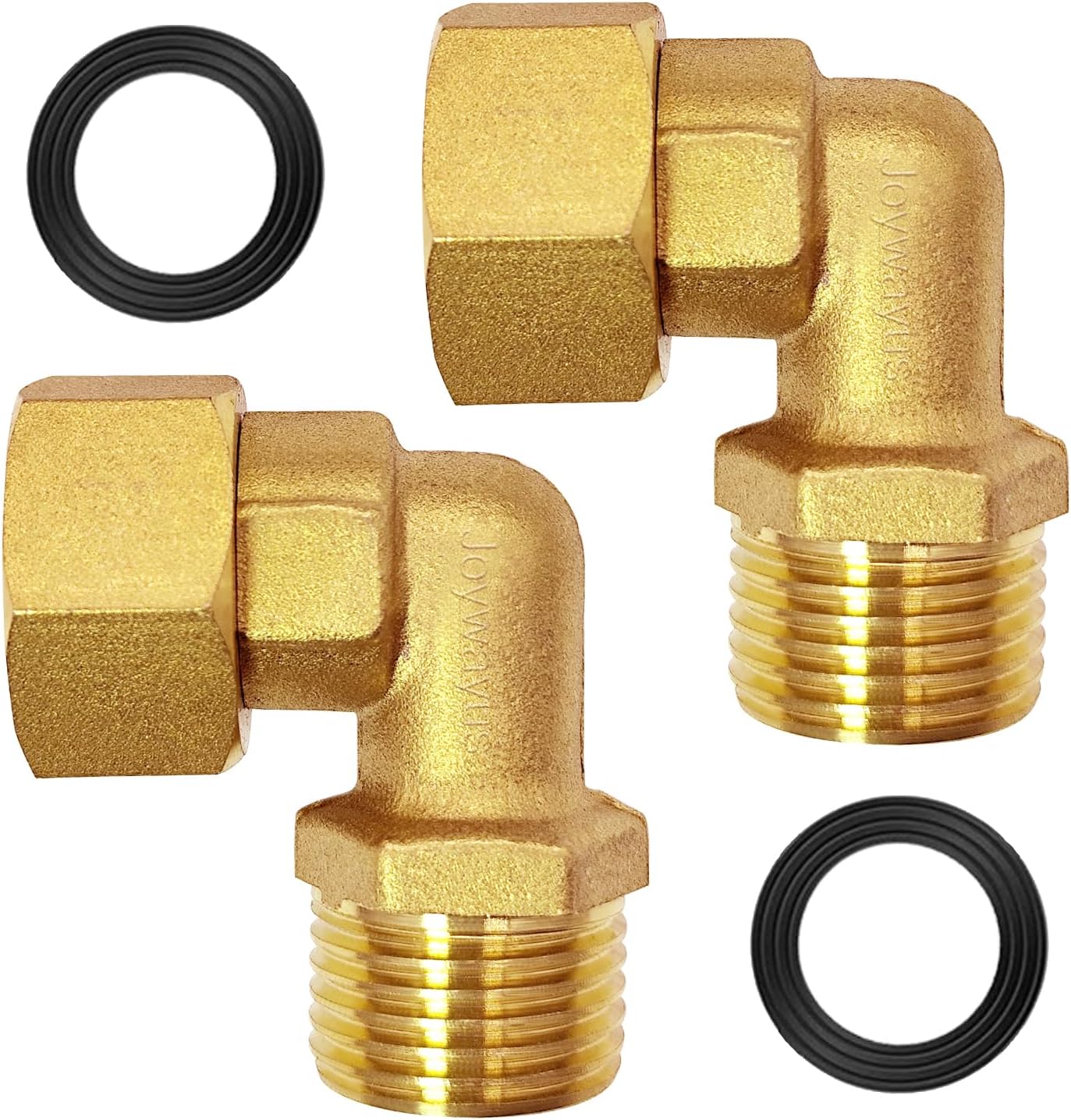 Joywayus Brass 1/2" IPS Male to Female 90 Degree Elbow Connectors for Clawfoot Bath Tub Mount Faucet Water Line Adapter (Pack of 2)