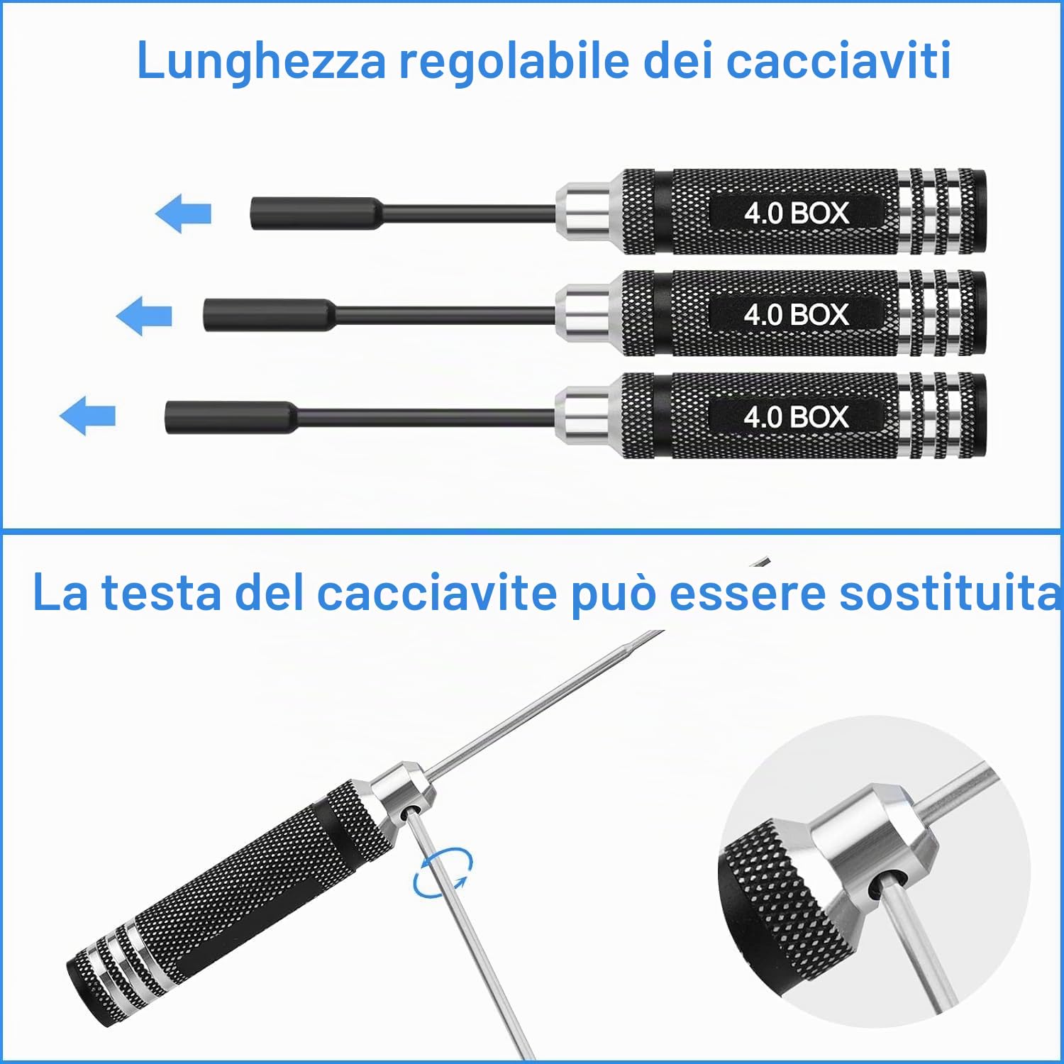 Set di utensili per cacciavite esagonale RC: 16 Kit 4 cacciaviti esagonali 8 cacciaviti 4 pezzi Kit strumenti di riparazione per chiavi a dado elicottero RC FPV Drone Aereo auto