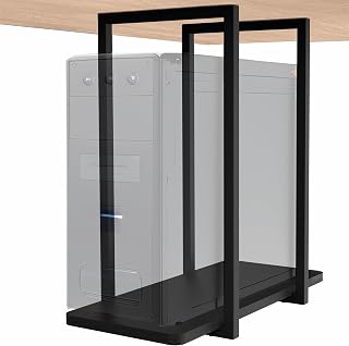 VIVO Black Under Desk PC Mount Shelf, Mount-PCSF1