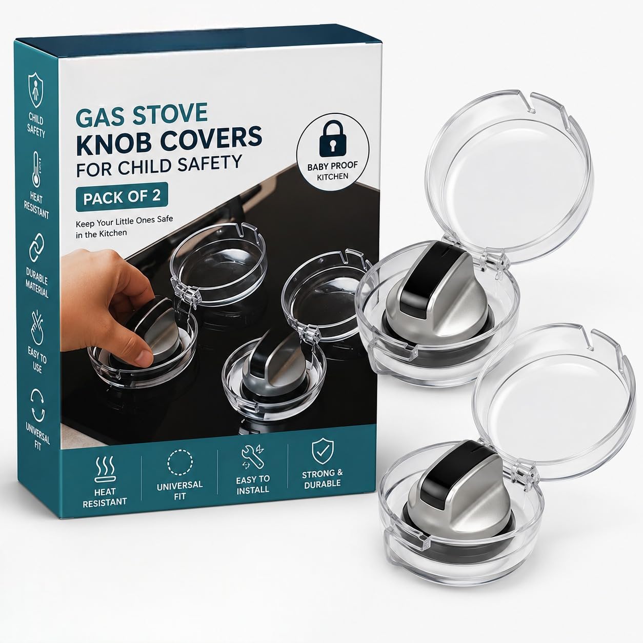 Gas Stove Knob Covers for Child Safety (Pack of 2) – Transparent Baby Proof Stove & Oven Knob Locks, HeTRE-Resistant Universal Kitchen Safety Covers for Kids & Pets-picture-52
