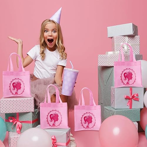 Miniatura 7 de XUWAIDSGN 24 bolsas de regalos de princesa para niñas, bolsas de regalo de fiesta, lindas bolsas de golosinas de color rojo rosa, bolsas de