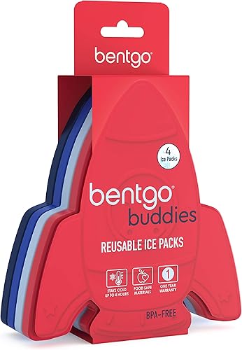 Vista 26 de Bentgo Buddies - Paquetes de hielo reutilizables con purpurina, bolsas de hielo delgadas para loncheras, bolsas de almuerzo y enfriadores, Glitter