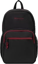 Champion Phase Laptop Backpack, Black/Pomegranate, One Size | Padded Adjustable Straps and Water Bottle Pockets
