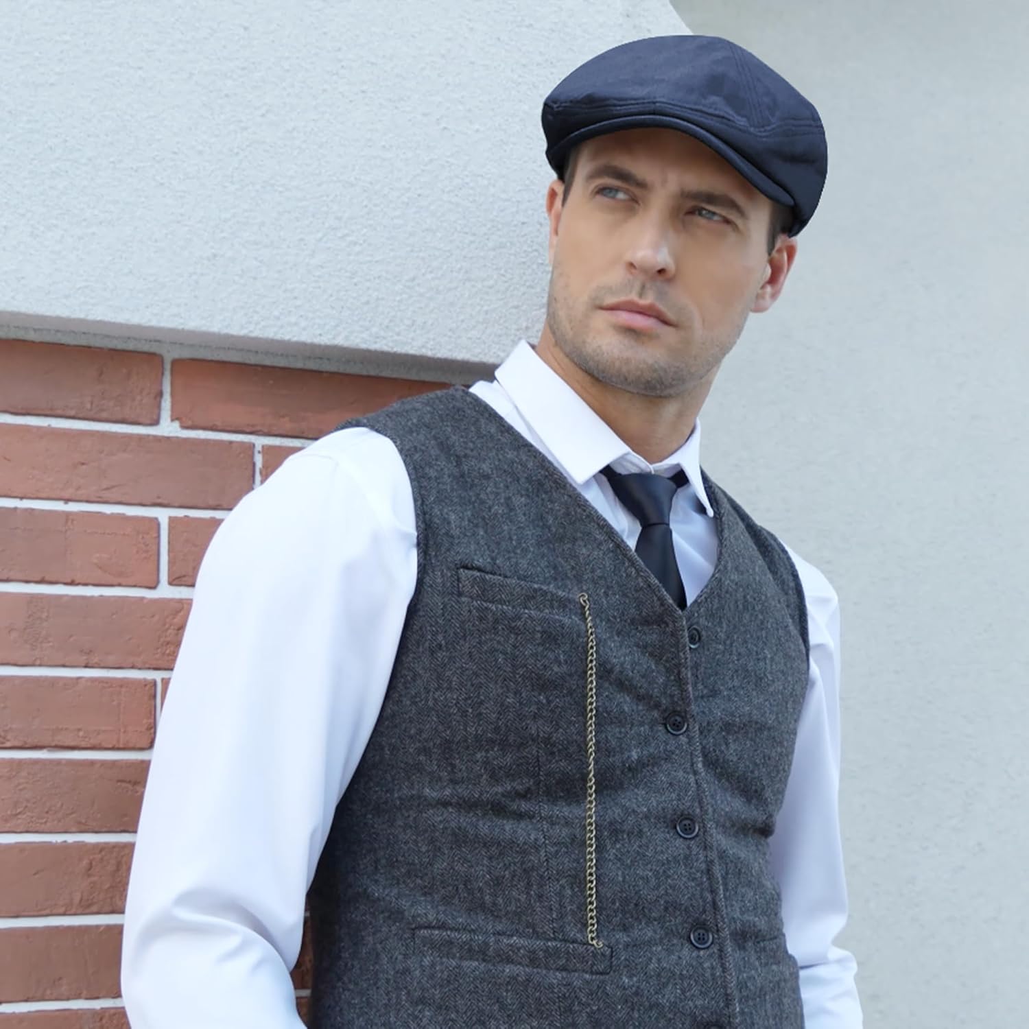 POUDAY Men's Cotton Newsboy Cap Flat Cap Newsboy Hat for Men Cabbie Hat Breathable Soft Summer Hat for Driving Hunting Golf - Image 5