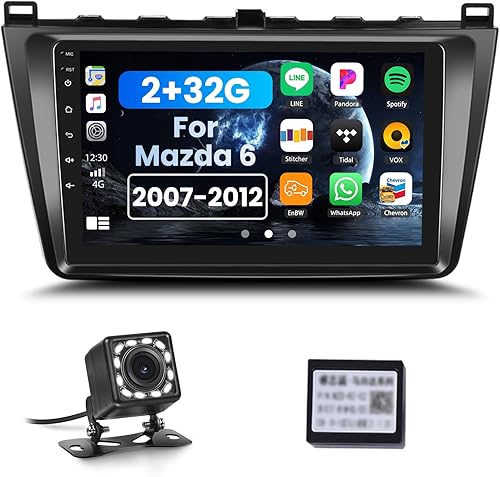 232GB Android 11 estéreo para coche para Mazda 6 2007-2012 pantalla táctil de 9 pulgadas unidad principal Android con enlace de espejo navegación