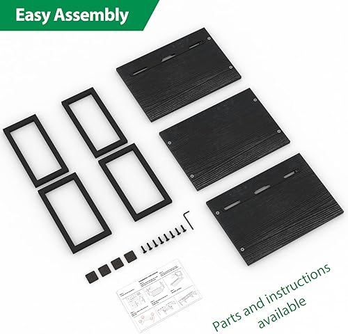 Miniatura 8 de MEBRUDY Soporte elevador para monitor doble, longitud y ángulo ajustables, soporte de monitor de madera para escritorio, soporte de monitor con 2