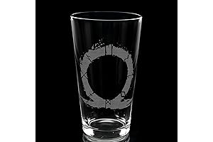 GOD OF WAR Emblem 16oz Engraved Pint Glass: A Collectible Souvenir for Gaming Enthusiasts