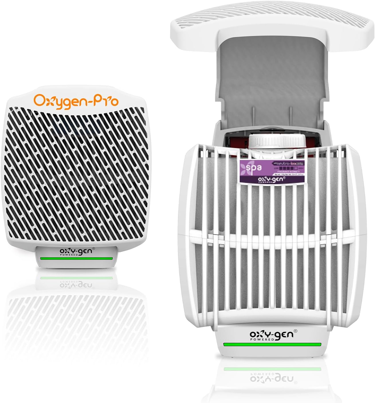 Oxygen-Pro - Starter Kit - Commercial Air Freshener and Deodorizer, Wall Mounted, Battery Operated Automatic Dispenser, Odor Eliminator, and Fragrancing System (Medium Scent) 120 Day Supply