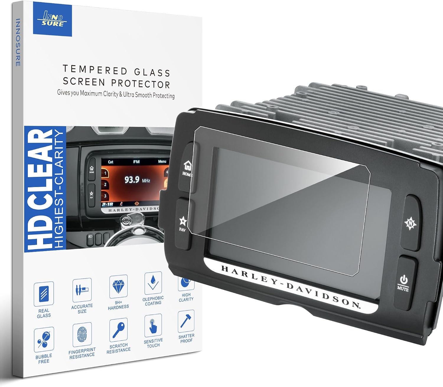 Tempered Glass Screen Protector Compatible with Harley-Davidson FLTRXSTSE Road Glide, CVO Road Glide ST/RR 2024 2025 2026 Instrument 12.3 Inch Touchscreen Anti Scratch/Fingerprint (HD Clear)