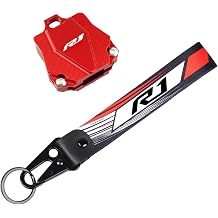Motorcycle Key Case Cover & Key Chain Aluminum Alloy Protective Shell Compatible with Yamaha YZFR1 YZF R1 Red