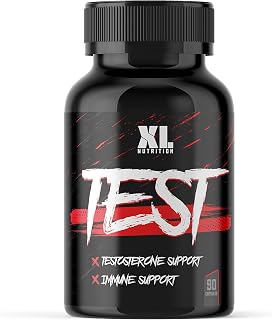 XL Nutrition Test Booster | Testosterone Support and Immune Support | Combination of D- Aspartic Acid, Fenugreek, Zinc and Boron | Added Vitamins for Immune Function | 90 Capsules | Vegan Friendly