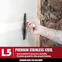 Vista 2 de Espátula de acero inoxidable de 8" con mango de agarre suave - LEVEL5 Grado profesional Extremo martillo de metal 5-134