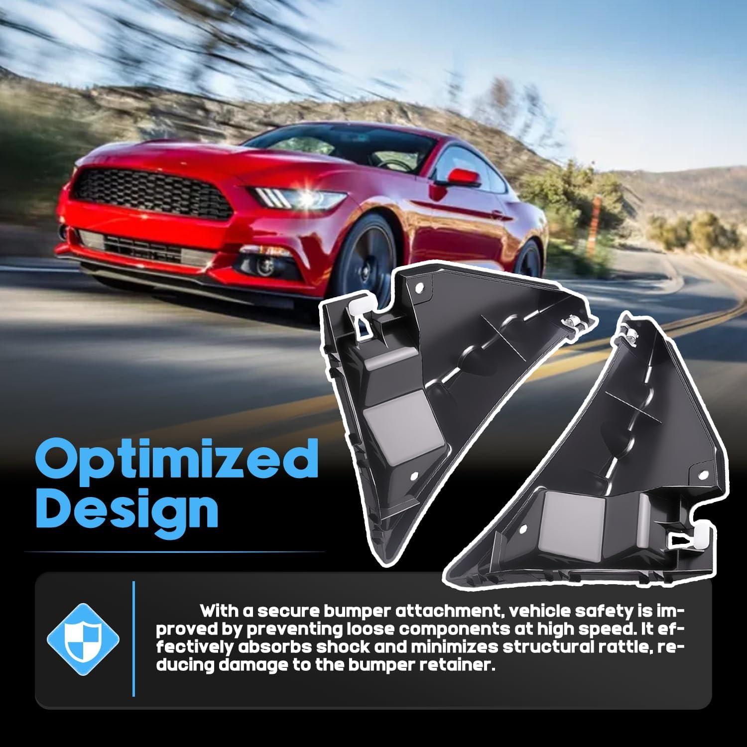1 Pair Bumper Cover Side Support Driver & Passenger Side Fit For Ford Mustang 2010-2014 Bumper Retainer Support Bracket Replaces FO1026109 FO1027109 615343319315 AR3Z17C861B 615343319377 AR3Z17C861A