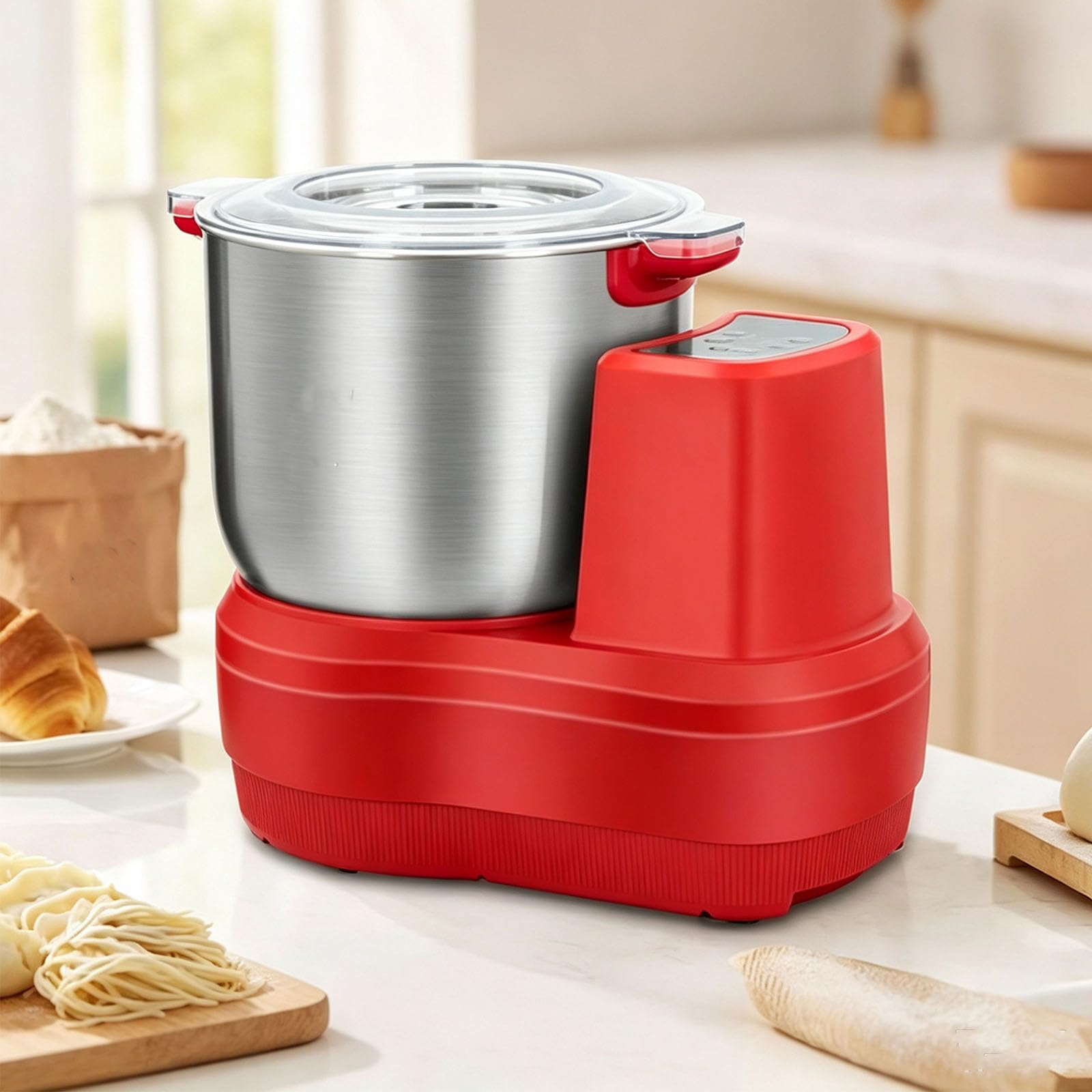 Impastatrice Elettrica Da 10 Litri, Macchina Per Impastare Con Funzione Di Fermentazione, Ciotola In Acciaio Inox, Funzione Di Fermentazione 25-38℃, Doppia Modalità Di Lavoro, Per Pizza E Pane