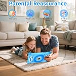Ascrecem Comprimé pour enfants 7 Inch Android 15 Comprimé pour enfants avec 2,4G+5G WiFi6 Noyau du Penta 6GB RAM 32GB ROM Tablette enfant caméra double 128GB Élargissement de la vigne L1 Contrôle parental (bleu)