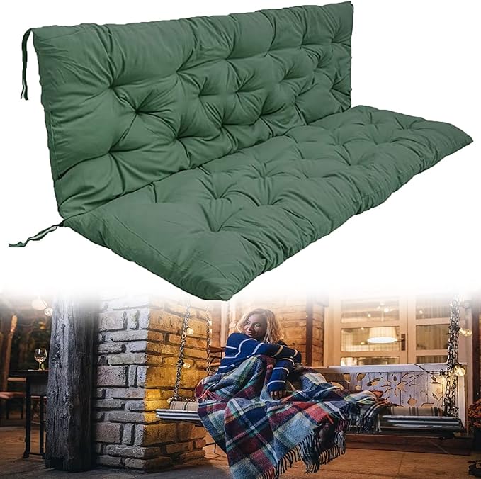 Rlosqvee Porch Swing Cushions, Thicken 4" Outdoor Swing