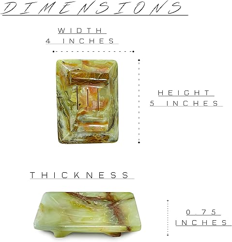 Miniatura 7 de Jabonera de cristal de calcita verde hecho a mano de lujo con drenaje para baño y ducha, los mejores productos de baño y bandeja de esponja para