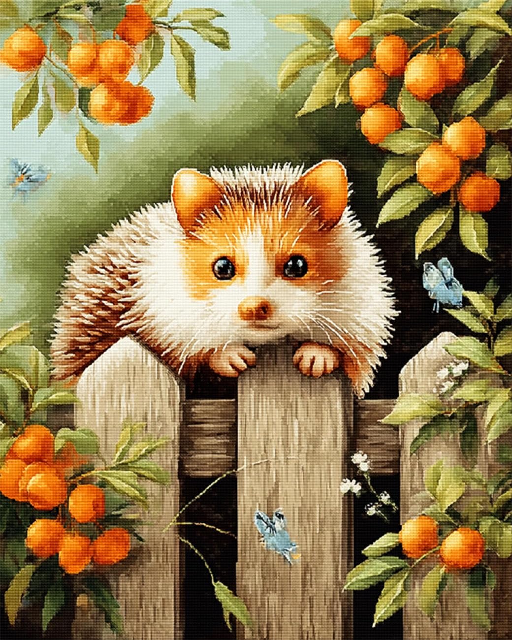 RKFLGEW DIY Embroidery Set Mice On The Fence 50x70cm