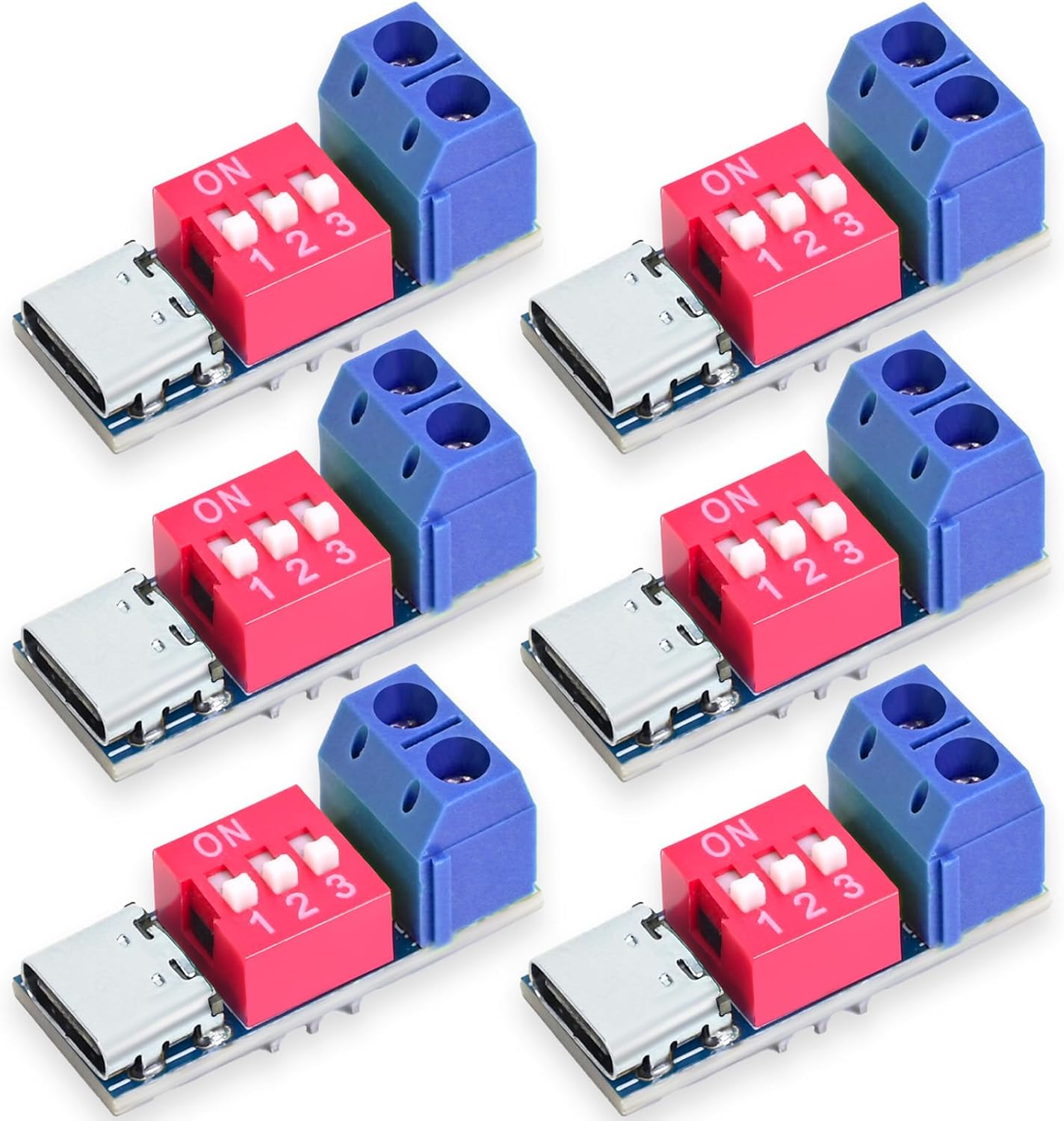 USB-C PD Trigger Board Module PD/QC Decoy Board Fast Charge USB Type-C to 5-20V High Speed Charger Power Delivery Boost Module (2PCS)