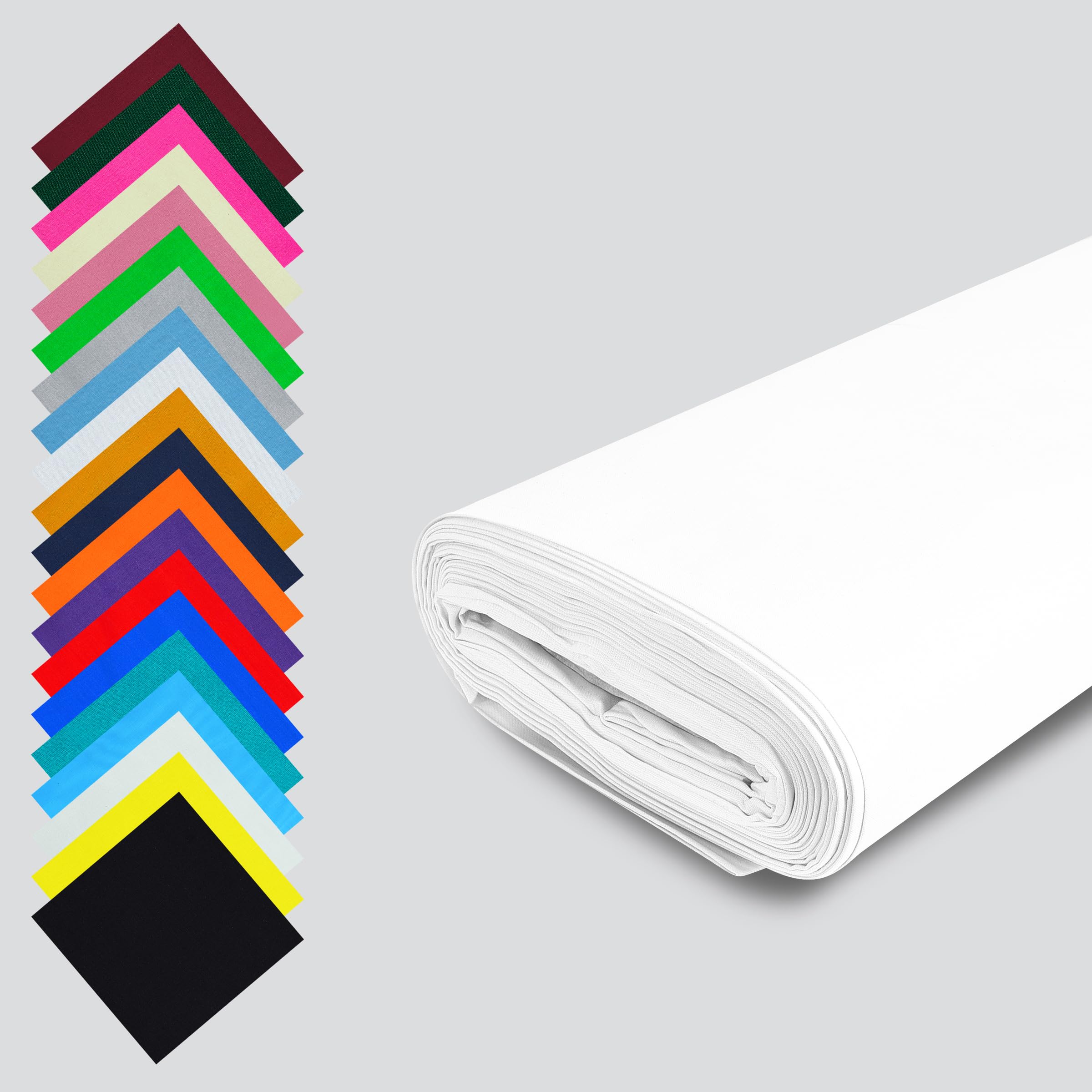 FT Fashion Track White Cotton Fabric by The Metre UK -58 Inches / 147.5 cm Wide - 100% Cotton Fabric Plain - Available in 14 Colours and 5 Sizes (1 Metre, White)