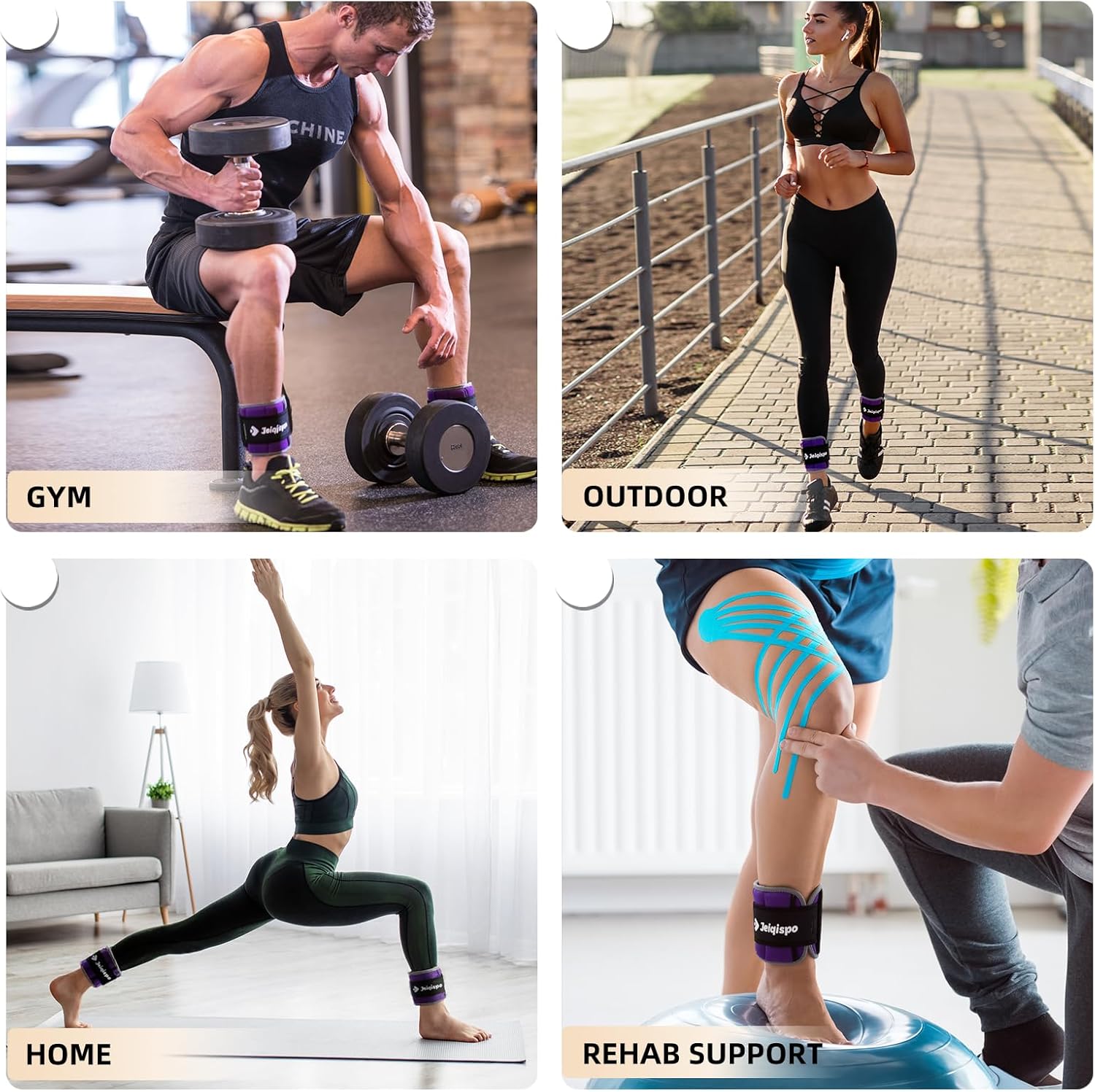 Adjustable Ankle Weights 1 Pair 2/4/6/8/10 LBS Wrist Leg Arm Weights for Women Men Kids,Strength Training with Removable Weight for Fitness Gym Workout Running Walking - Image 7