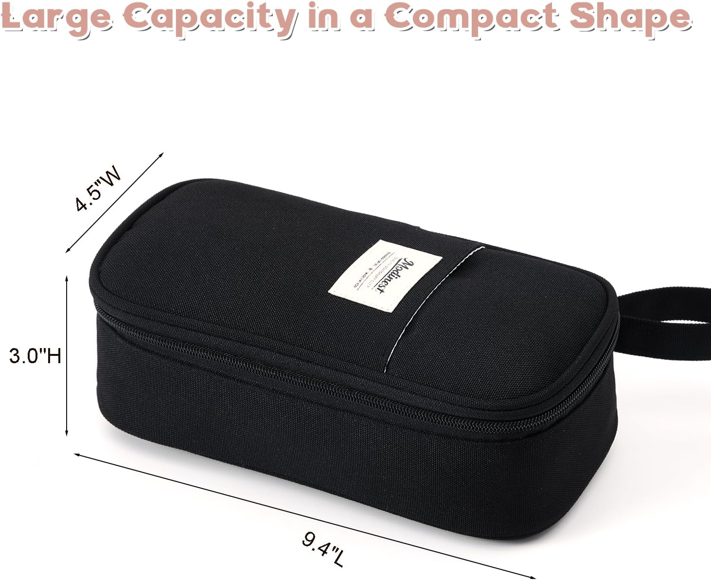 Pencil Case Pouch, Large Capacity Pen Bag Organizer, Cute Aesthetic Pencil Box for Girls Boys Kids, Back to School Supplies, Teacher Supplies Classroom Essentials, Black thumbnail