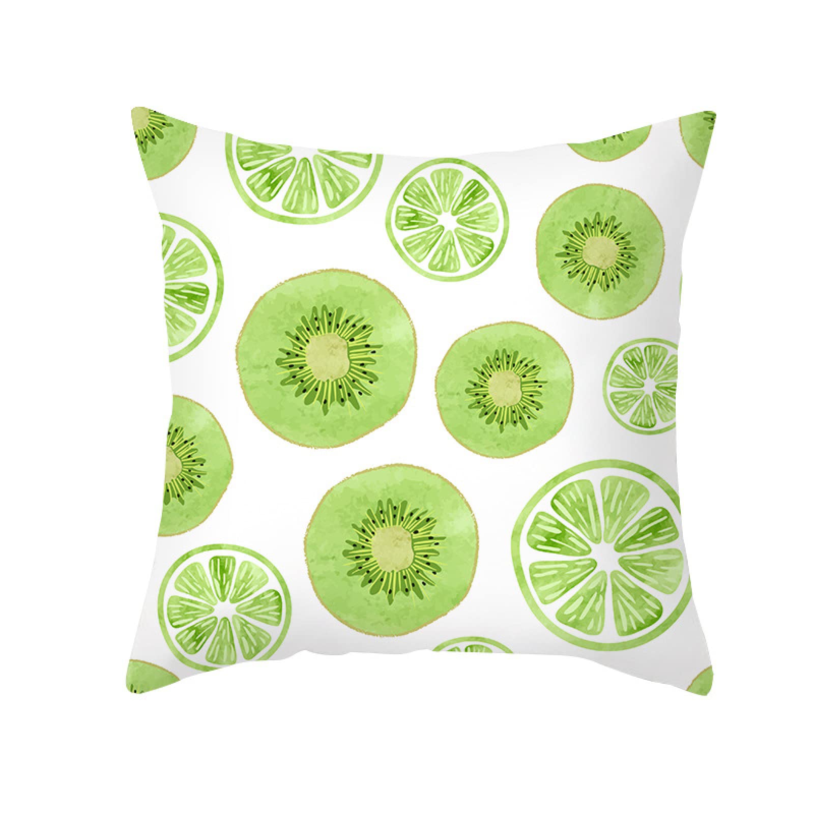 Cushion Covers Light Green Fruit Pillow Cases Soft Linen Bed Cushions with Covers Included Washable Sofa Cushions with Invisible Zip Pillowcase Breathable Pillow Cover Cushion Cover 40x40cm/1 Pack