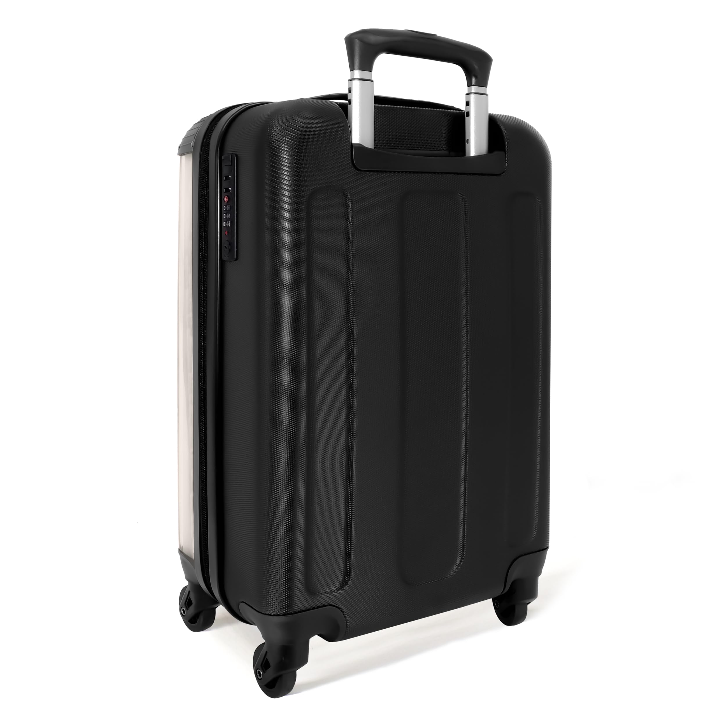 NoBoringSuitcases.com® Handgepäck Koffer Kinder 55x35x20 cm Reisekoffer Kinderkoffer 4 Rollen Leicht Cabin Kindertrolley Reise Hartschalenkoffer Löwe - Niedlich - Beige