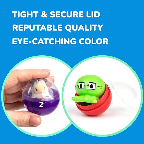 Miniatura 2 de Entervending Cápsulas redondas vacías de 2 pulgadas, cápsulas heladas de colores, 50 unidades, cápsulas a granel de 7 colores para máquinas de