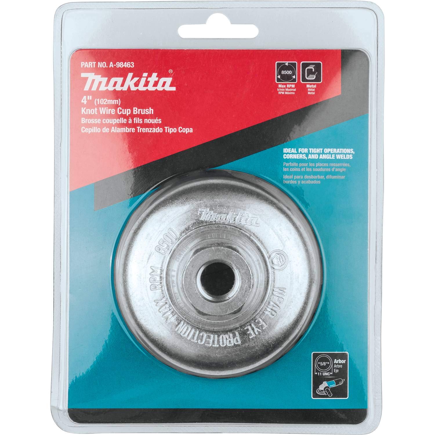 Makita A-98463 - Spazzola a tazza con filo nodo, 10,2 cm, 11